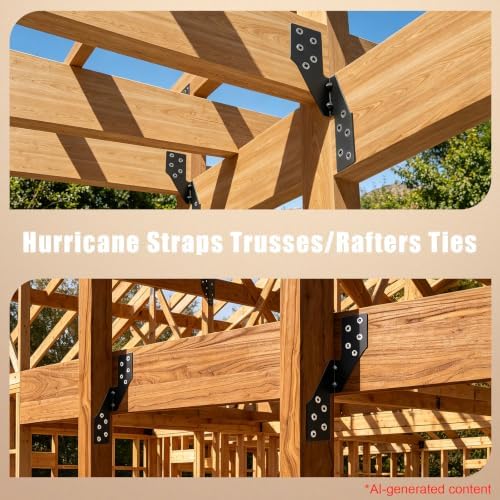 50 Pack Black Right Size Hurricane Straps Tie Brackets