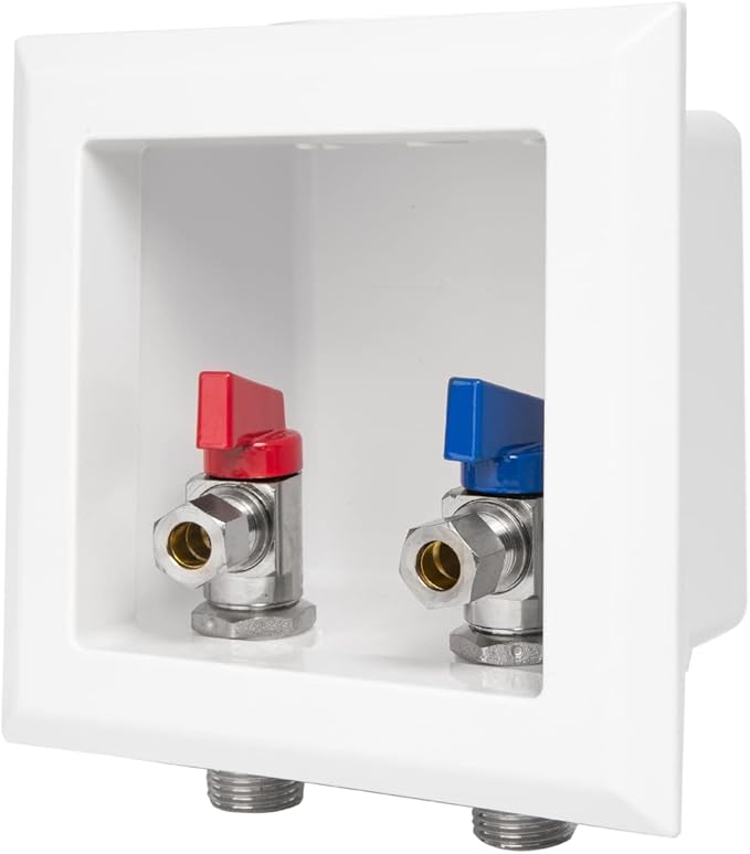 EFIELD Pre-Assembled Faucet Outlet Box, 1/2-Inch Sweat MIP with Installed 1/4-Turn Ball Valve for Hot & Cold Water Supply, Chrome Plate,(FC004)