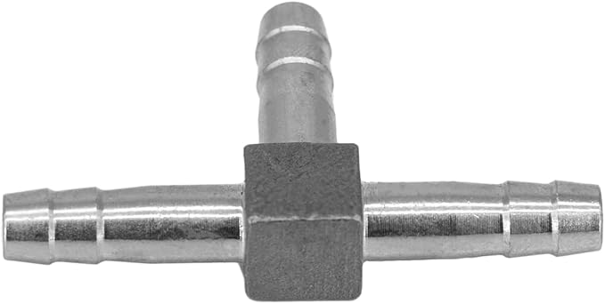 Stainless Steel 1/4" Hose Barb Tee 3 Way T Shaped Barbed Co2 Splitter Fitting