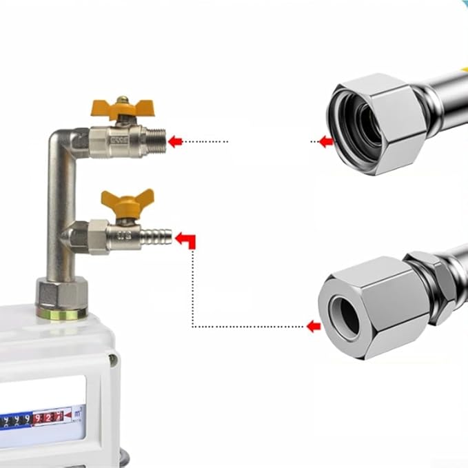 Brass Shut-Off Ball Valve with Comfortable Handle, 1/2 Inch External Thread, High-Pressure Design for Fuel, Gas, Water, Oil and Air Flow Control in Residential and Industrial Plumbing Systems