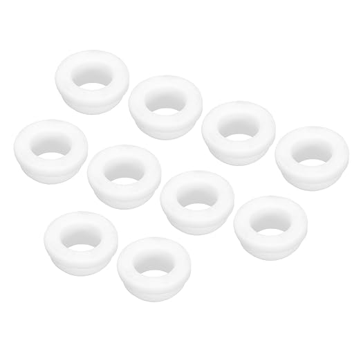MECCANIXITY 20Pcs Snap Silicone Rubber Grommet Plug Mount Dia 11.5mm ID 8.5mm Narrow Groove Width 2mm Seal Anti-Scratch Sleeves for Electrical Box Cable Pipes White