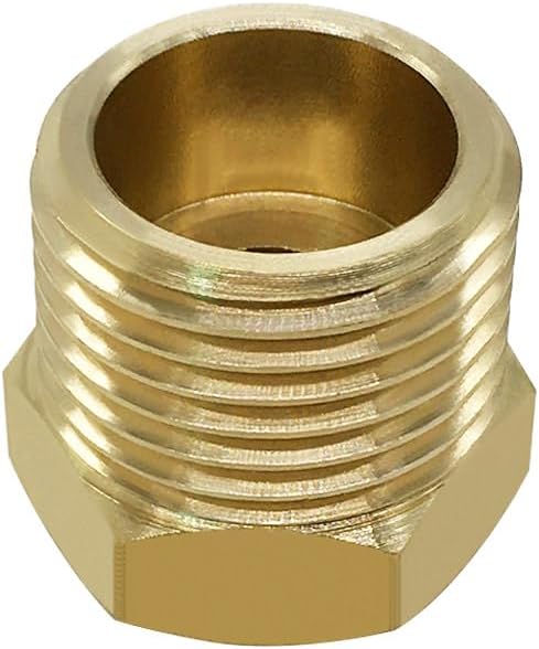 Hooshing 1/2 G Male to 3/8 Compression Female Thread Reducer Faucet Adapter Brass Water Line Fittings Water Supply Adapter for Kitchen Bathroom Plumbing