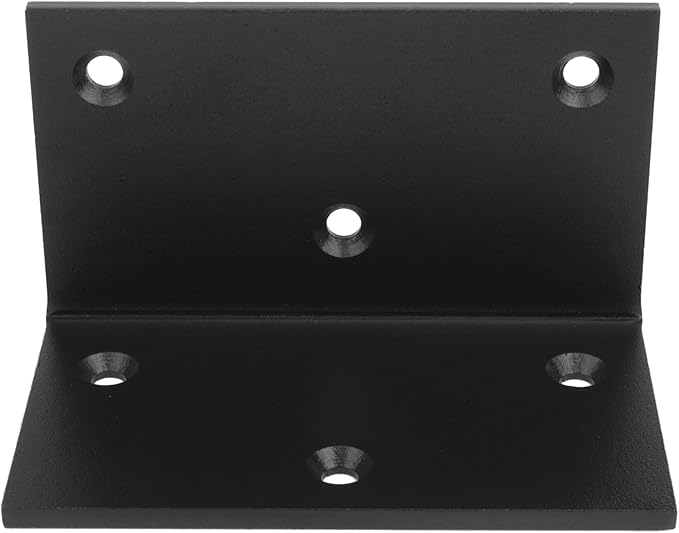 heneng 2 Pcs L Shaped Right Angle Brackets, 3" x 5" x 3", 90 Degree Corner Brace for Wood Furniture, Shelf & Pergolas, Max Load 220 lbs, 3/16" Thick