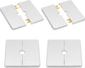 PATIKIL Wall Split Flange 86mm / 3.4" OD, 4 Pcs Square Escutcheon Plate Cover PPR Plumbing Cover Plates with Self-Adhesive Tape for 12mm / 0.5" Dia Water Pipe Faucet, Silver
