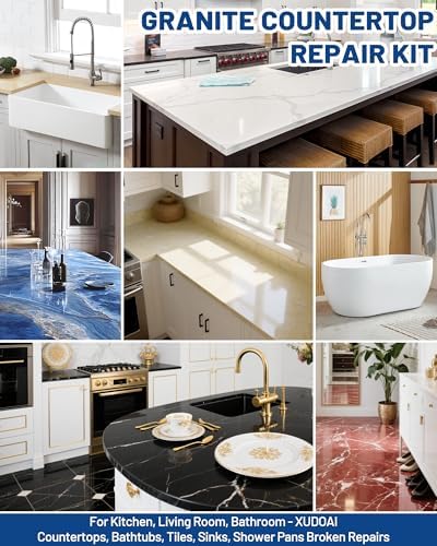 Marble and Granite Repair Kit (Color Match) DIY Fix Reattaches Countertop