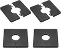 PATIKIL Wall Split Flange 86mm / 3.4" OD, 4 Pcs Square Escutcheon Plate Cover PPR Plumbing Cover Plates with Self-Adhesive Tape for 27mm / 1.1" Dia Water Pipe Faucet, Black