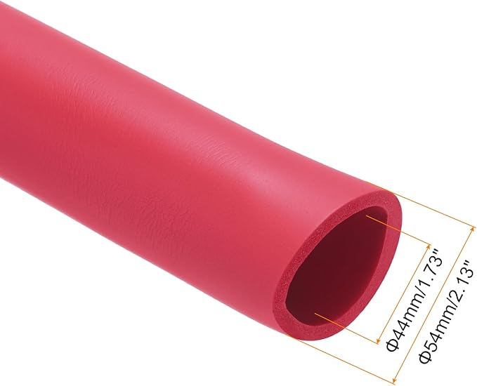 uxcell Foam Tubing for Handle Grip Support, Pipe Insulation, 44mm ID 54mm OD 1m Length Red