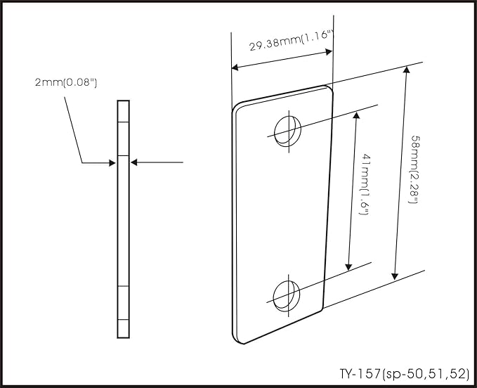 QCAA Stainless Steel Door Strike Filler Plate, 2-1/4" x 1-1/8", Matte Black, Made in Taiwan, 4 Pack