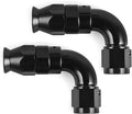 8AN PTFE One Piece Full Flow Hose End Fitting 90 Degree Swivel Only for PTFE Hose Aluminum Black 2PCS