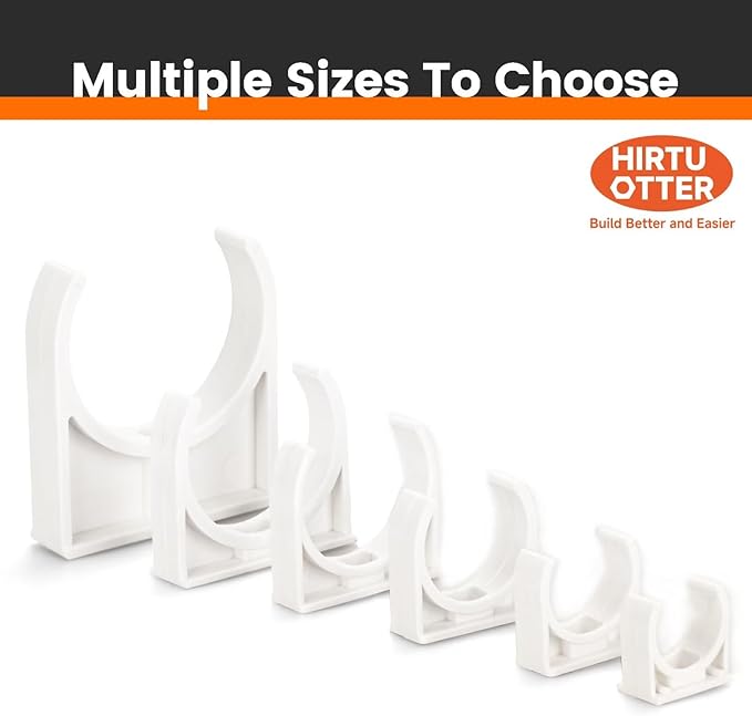 20mm/0.79" (100 PCS) U-Shaped PVC Pipe Clamps (Gray), Hose Hanger Support, High Strength for Home Plumbing, TV Trays, Water Supply, Garden Tubing, UV Resistant, fit for 3/4" Tubing and 1/2" Pipe