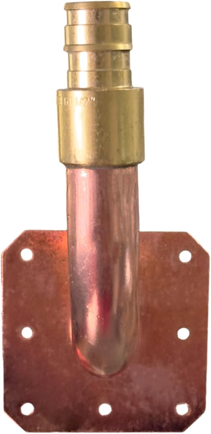 XFITTING 1/2 inch Pex A Expansion Stub Out Elbow with Flange 3.5 inch x 6 inch, F1960, Copper, 30-3-8=2X, 2 Pieces