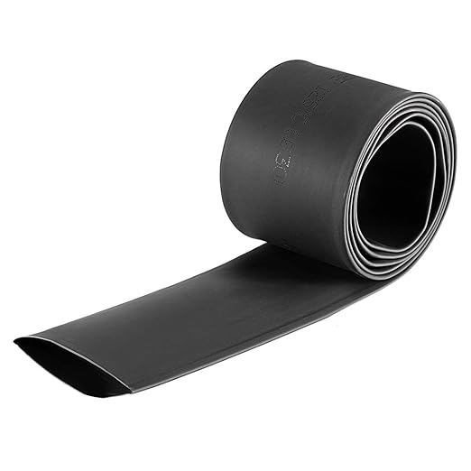uxcell Heat Shrink Tubing, 30mm Dia 50mm Flat Width 2:1 Rate Shrinkable Tube Cable Sleeve 1m - Black