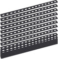 Zonon 10 Pcs 16 Inches Flat Straight Brace Brackets Adjustable 201 Stainless Steel Mending Plate 408mm/16 '' Length 16 Screw Hole Straight Bracket, 2.8 mm Thickness, Slot for 5/16" Screw (Black)