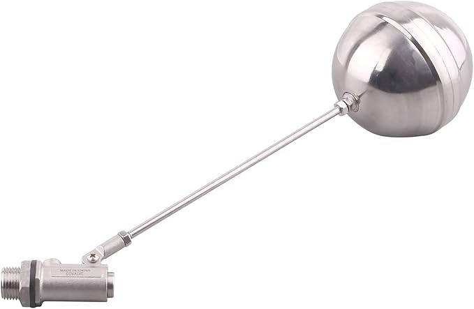 Stainless Steel Float Ball Valves - 1/2” NPT Male Thread Flow Control Float Sensor Valve Automatic Water Level Control Float For Tank Pond Water Tower