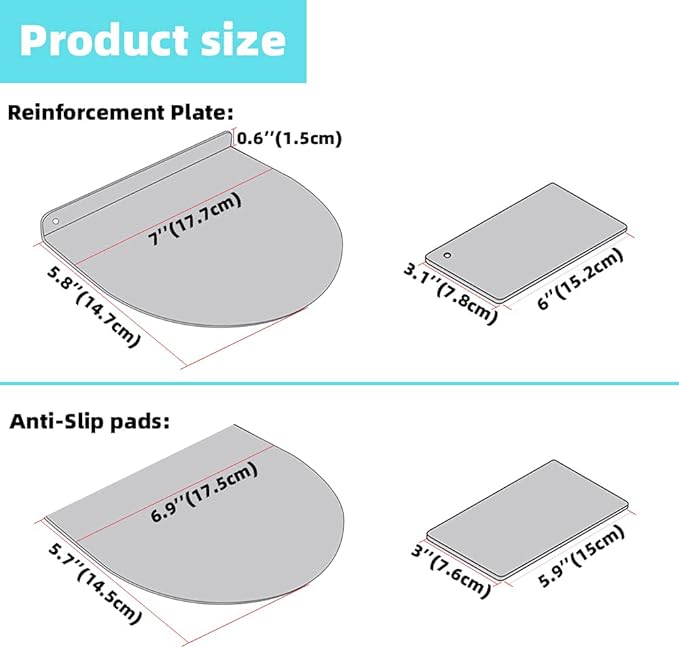 Steel Monitor Mount Reinforcement Plate，Monitor Arm Reinforcement Plate for Fragile Tabletop, Monitor Mount Reinforcement Plate Fits Most Monitor Stand C Clamp Installation