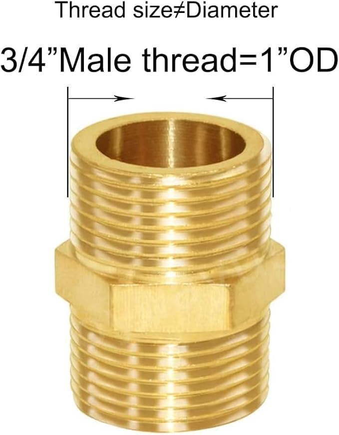 Joywayus Brass Tee Pipe Fitting Barstock 3 Way 3/4" NPT Female x 3/4" NPT Male x 3/4" NPT Female Hose Fitting