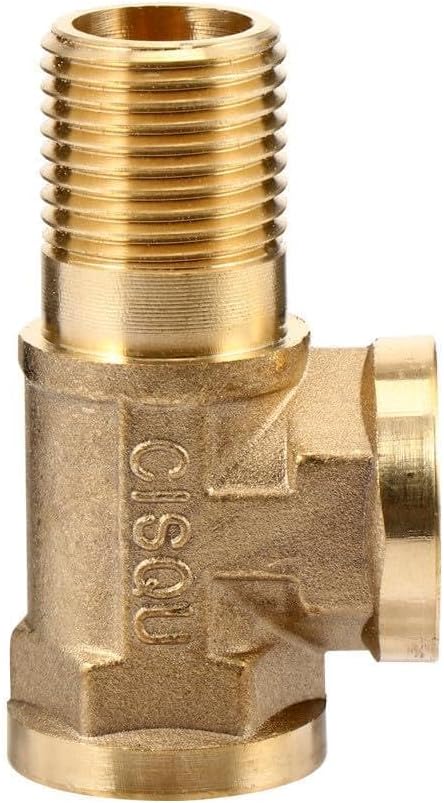 Brass Tee Fitting Dn15 Male-Female Thread Conversion Connector, 3-Way Brass Pipe Adapter for Water Oil Gas Plumbing Industry Supplies