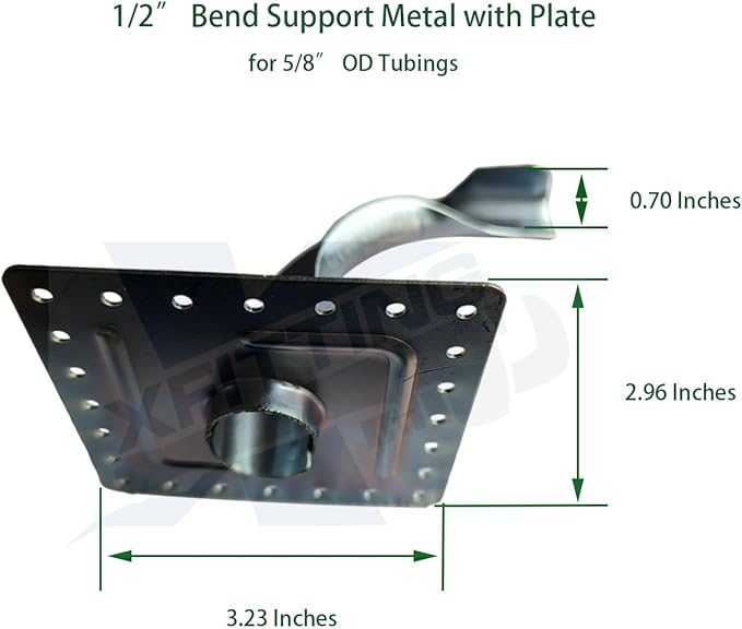 XFITTING 3/8 inch to 1/2 inch Pex Tubing Bend Support with Plate, Metal, Tubing Pipe Hanger 30-3-4=60X, 60 Pieces