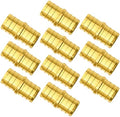 10 Pack 3/4" PEX Fittings, Brass Straight Coupling Fittings
