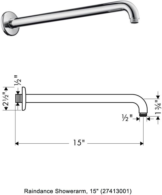 Hansgrohe Chrome Raindance Shower Set w/Handshower Wallbar, Pressure Balance Valve Trim w/Diverter, Rough, Chrome
