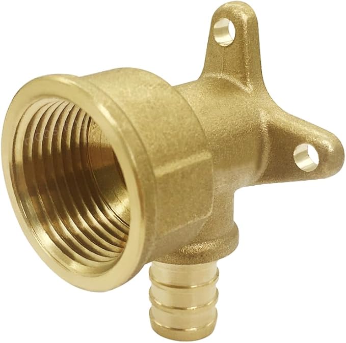 Hooshing 2PCS Drop Ear Elbow Pex Fittings 1/2" Pex x 3/4" NPT Female Adapter Brass Crimp Fittings for Pex Pipes Plumbing Jobs