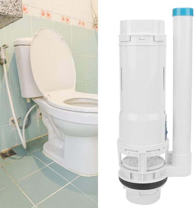 Asixxsix Toilet Fill Valve, 2.5 Inch ABS Dual Flush Drain Valve with Anti Siphon Function, Toilet Repair Kit Fit for 2 Piece Tank Height 305mm to 365mm