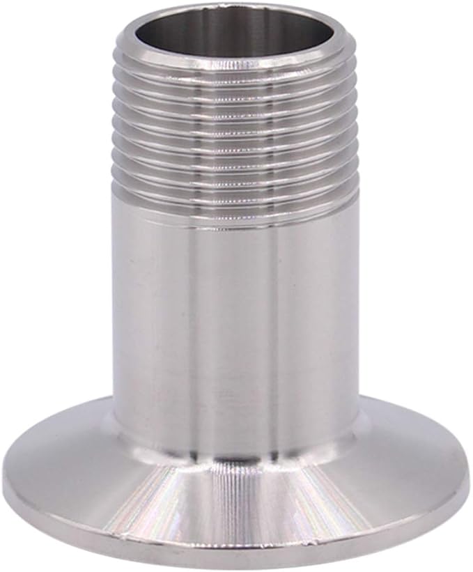 DERNORD 2 Pack Sanitary Male Threaded Pipe Fitting to TRI CLAMP with 2 Silicone Gaskets(OD 50.5mm Ferrule) (Pipe Size: 3/4" NPT)
