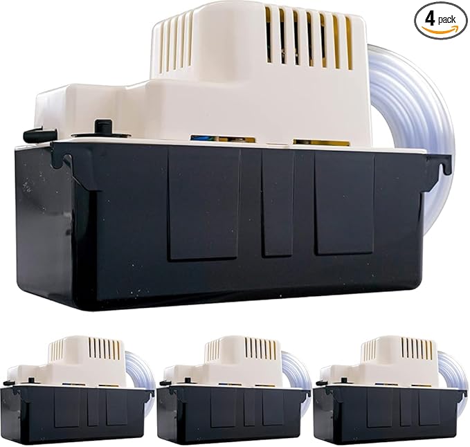 Little Giant VCMA-20ULST 115 Volt, 80 GPH, 1/30 HP Automatic Condensate Removal Pump for HVAC/Refrigeration Systems/Dehumidifiers with Overflow Detection Switch and 20-Foot Tubing, White/Black, 554435