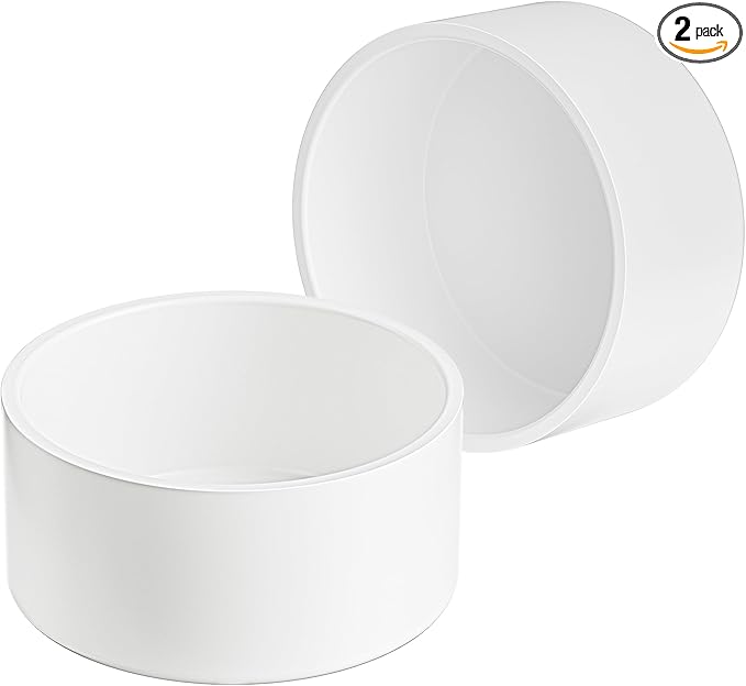 4“ PVC Pipe End Cap Fitting (Compatible with 4.5" OD), 2 Pcs End Caps, Schedule 40 Furniture Grade Pipe Plug for Building PVC Furniture DIY Garden Shelf