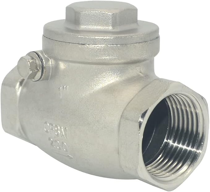 Stainless Steel SS316 Swing Check Valve,NPT Female x Female Thread,WOG 200 PSI PN16 CF8M (1")