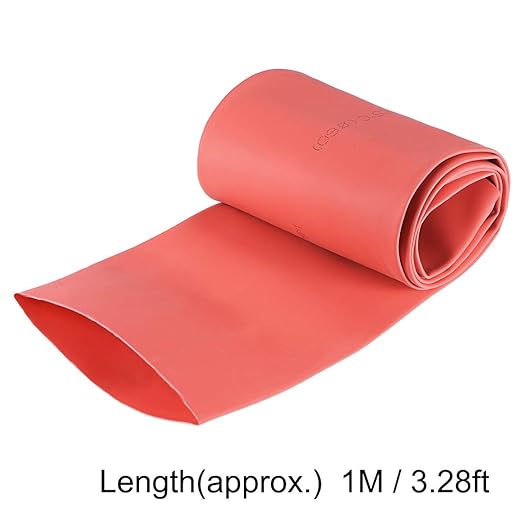 uxcell Heat Shrink Tubing, 60mm Dia 98mm Flat Width 2:1 Rate Shrinkable Tube Cable Sleeve 1m - Red