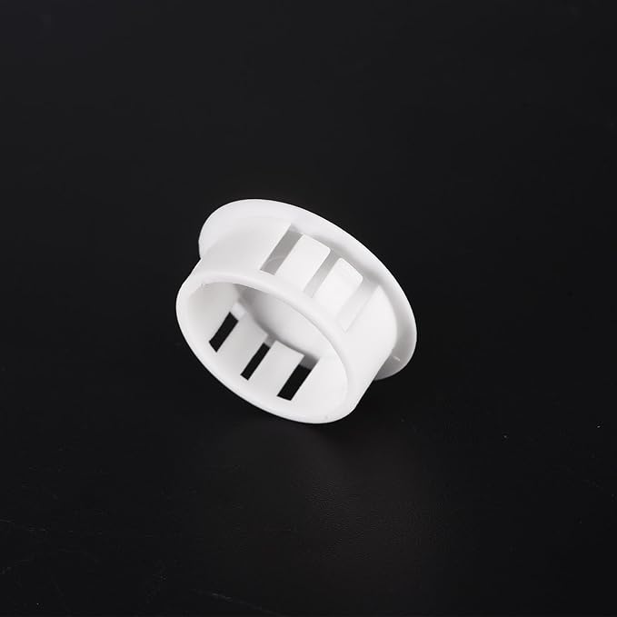 uxcell 31/32" Plastic Hole Plugs, 36Pcs Flush Type Panel Round Snap in Fastener Knockout Locking Plugs for Furniture Insert End Caps Panels, White