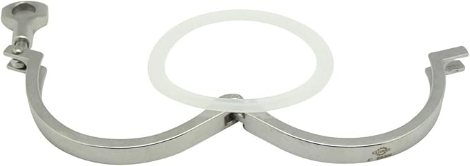 QiiMii Single Pin Heavy Duty Tri Clamps with Wing Nut Ferrule TC 4 Inch Stainless Steel 304 Sanitary Fittings with Silicone Gasket