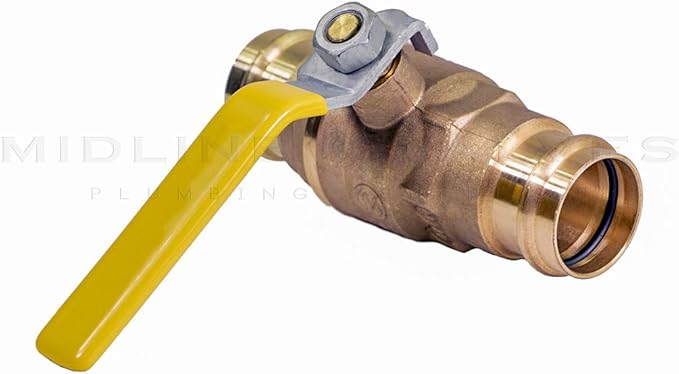 Midline Valve 532VLV034 Double-O-Ring Press Ball Valve, with 3/4 in. Connections, Brass