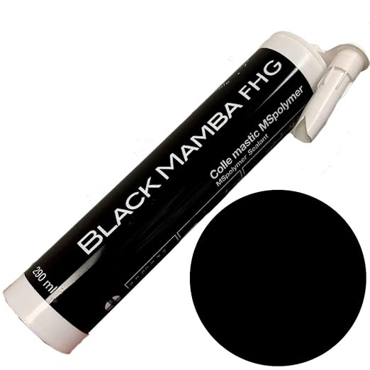 Black Mamba FHG High Tack - Superfast Mono Component Polymer Sealant Cartridge - Black - 12 Pack