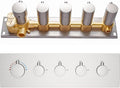 AYIVG Brass Concealed 4-Way Thermostatic Valve Pressure Balanced Shower Mixer with S5 Round Handles (Can Simultaneous Operation, Flows Can Be Controlled Brushed Nickel)