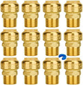 SUNGATOR 12-Pack 3/4 Inch Male Adapter, 3/4" MNPT, Push-to-Connect, Brass