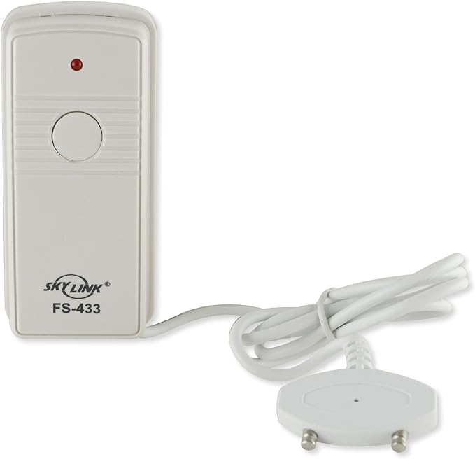 Skylink FS-433W Wireless Flood Water Leak Alert Alarm Safety Protection Security Sensor | Affordable, Easy to install DIY Accessory for SC Series Systems