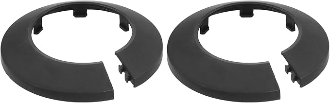 uxcell Escutcheon Plate, 1Pcs 50mm - Fit 1.9" Outer Diameter Split Pipe Flange Water Pipe Cover Collar Decoration, PP Plastic Plumbing Cover Plates (Black)