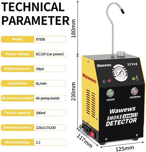 Smoke Machine Automotive Leak Detector, DC12V EVAP Smoke Machine Leak Tester,Smoke Tester Automotive for Pipe System-New Upgrade in 2024