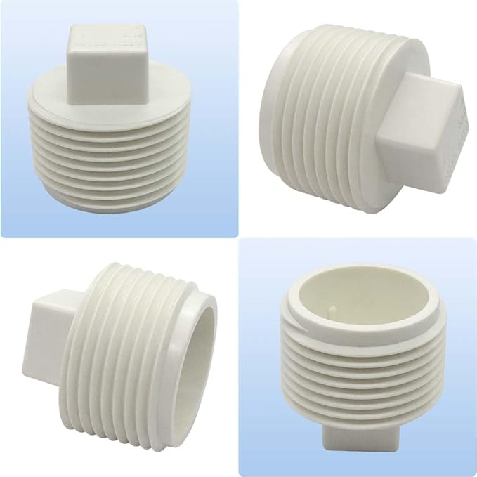 YSIL 2 Pack 4" Sewer Cleanout Cap NPT Cleanout Plug Male Adapter Male Threaded Pipe End Cap for Drain Pipe