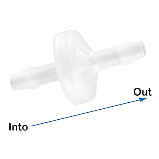 JoyTube 5 Packs Check Valve 1/8”(3MM) One-Way PVDF Plastic Hose Barb for Liquid Air