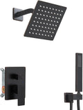 Oil Rubbed Bronze Shower System 6 Inch Bathroom Rain Mixer Shower Combo Set Wall Mounted Rainfall Shower Head and Handheld System Shower Faucet Set Rough-in Valve Body and Trim Kit