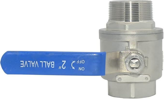 VARMHUS Full Port Ball Valve S304 Stainless Steel 304 Heavy Duty for Water, Oil, and Gas,1000WOG (2")