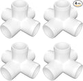 1-1/2" PVC 5 Way (4-Pack) Elbow, UV Resistant, Fits 1-1/2" Sch 40 PVC Pipes