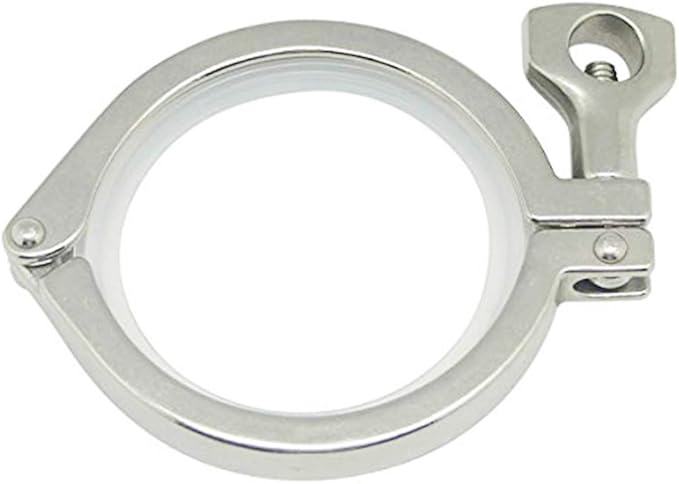 QiiMii Single Pin Heavy Duty Tri Clamps with Wing Nut Ferrule TC 3 Inch Stainless Steel 304 Sanitary Fittings with Silicone Gasket