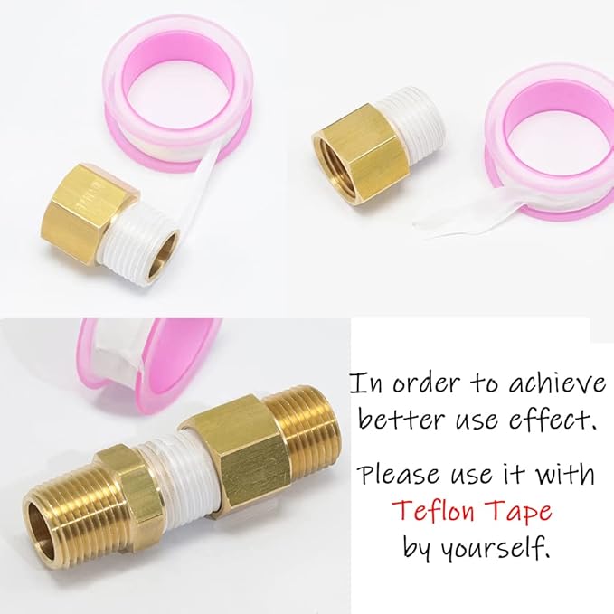 2PCS Brass Reducer Adapter, 1" NPT Female to 3/4" NPT Male Thread, Hex Reducing Pipe Fitting Coupler Nipple Connector for Water/Oil/Gas