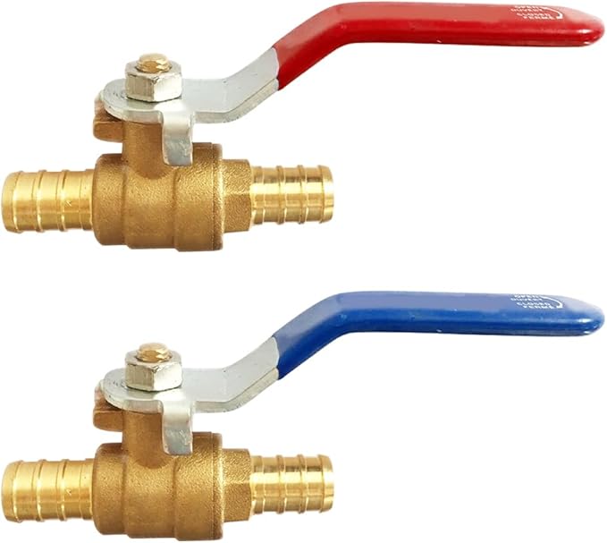 1/2 Inch PEX Crimp Brass Shut-Off Ball Valve for Hot and Cold Water (Pack of 4)