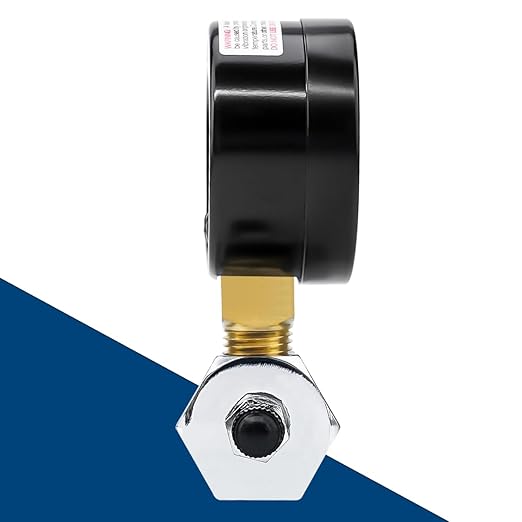 SENCTRL 0-100 Psi Gas Pressure Test Gauge, 2" Dial Size, 3/4" FNPT Connection, Brass Valve, Chrome Plated Steel Body Assembly