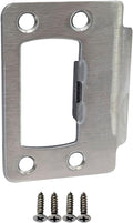 QCAA Stainless Steel Door Latch Restorer Strike Plate, Universal Door Lock Plate, 2-1/4" x 1-3/4", Satin SS304, 1 Pack, Made in Taiwan